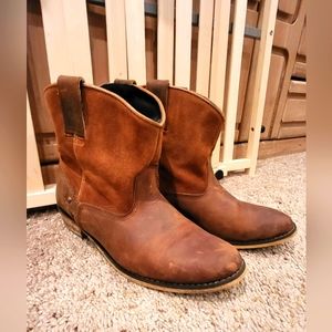 Santa Fe Boot company Brown leather and suede booties size 8 1/2